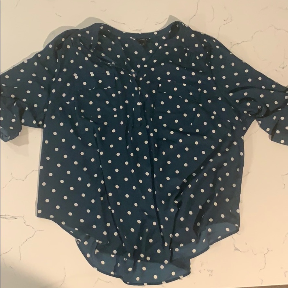 Torrid jade polka dot blouse